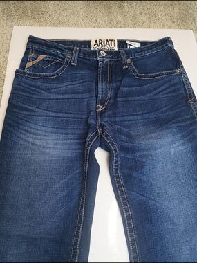 Ariat Men's Blue Denim M2 Relaxed Boot Cut Western Cowboy Dark Wash 35 x 34